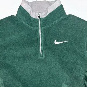 Nike Forest Green Fleece Quarter-Zip Top